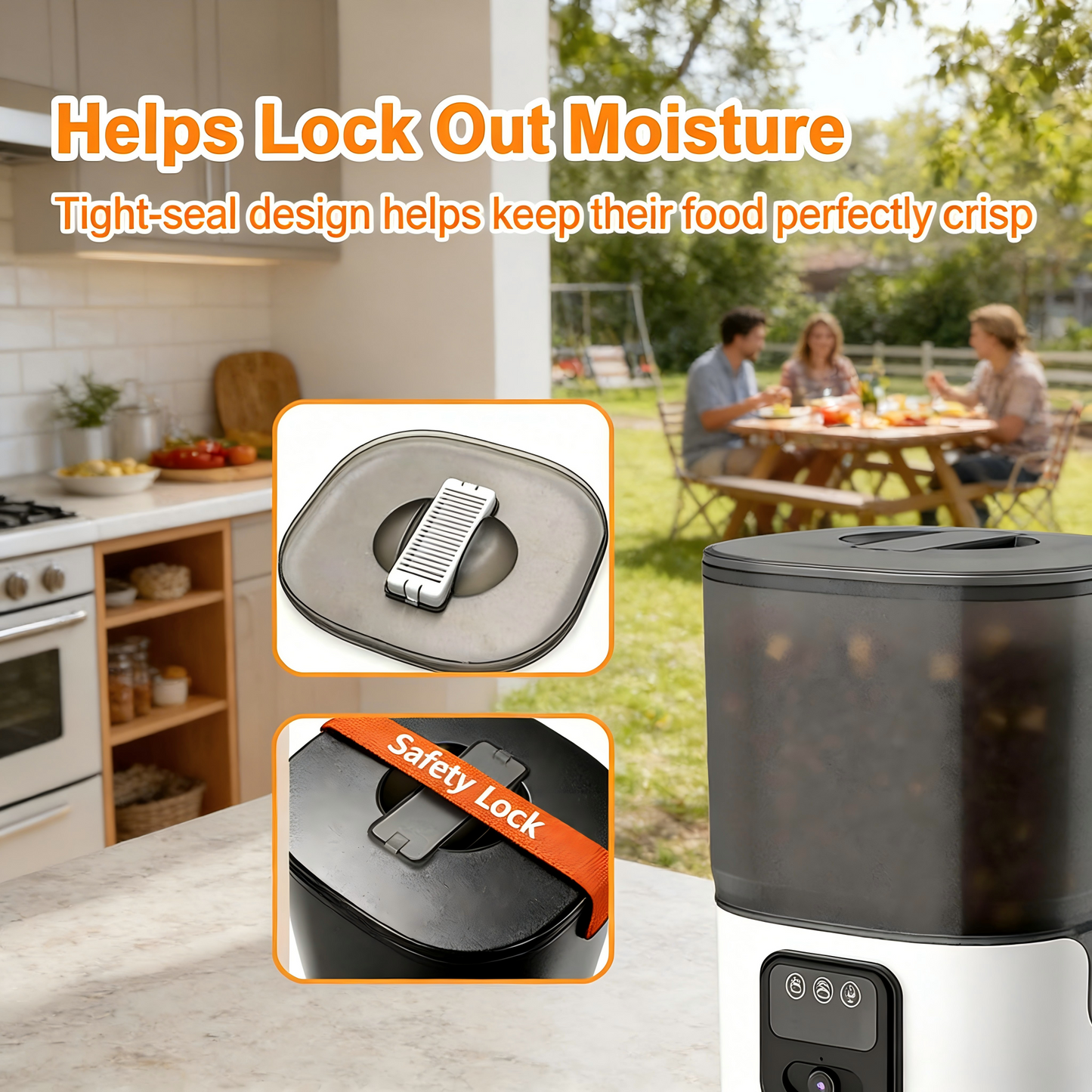 Camera Pet Feeder, 1080P Night Vision & 2-Way Audio, 6L & WiFi Control