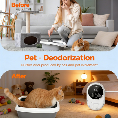 Plug-in Ozone Air Purifier, Effectively Eliminates Litter Box/Kitchen/Shoe Odors for a Fresher Home