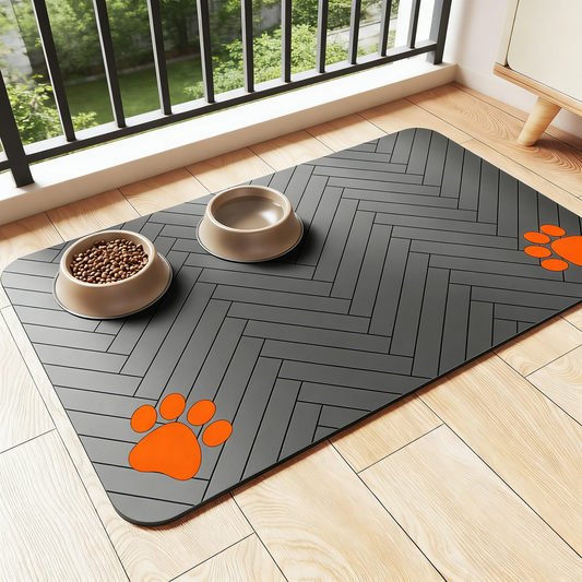 Pet Placemat for Dogs & Cats, Quick-Dry & Easy Clean, Waterproof Back Prevents Leaks