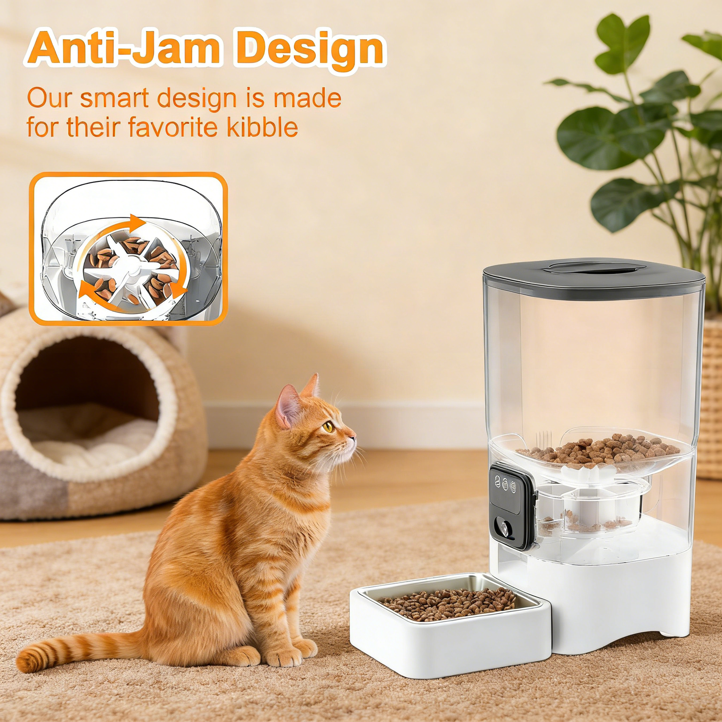 Camera Pet Feeder, 1080P Night Vision & 2-Way Audio, 6L & WiFi Control