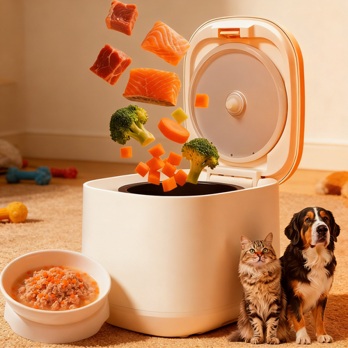 Pet Food Maker, All-in-One Chopping, Slow-Cooking & Mixing, Quiet & Easy Clean