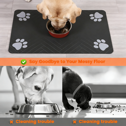 Pet Placemat for Dogs & Cats, Quick-Dry & Easy Clean, Waterproof Back Prevents Leaks