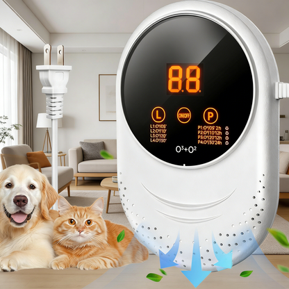 Plug-in Ozone Air Purifier, Effectively Eliminates Litter Box/Kitchen/Shoe Odors for a Fresher Home