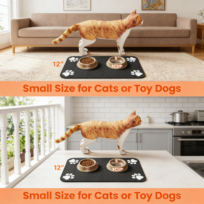 Pet Placemat for Dogs & Cats, Quick-Dry & Easy Clean, Waterproof Back Prevents Leaks