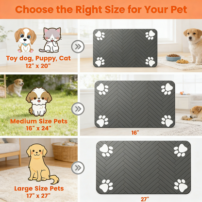 Pet Placemat for Dogs & Cats, Quick-Dry & Easy Clean, Waterproof Back Prevents Leaks